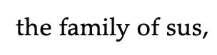 A screenshot containing plain text saying the family of sus,